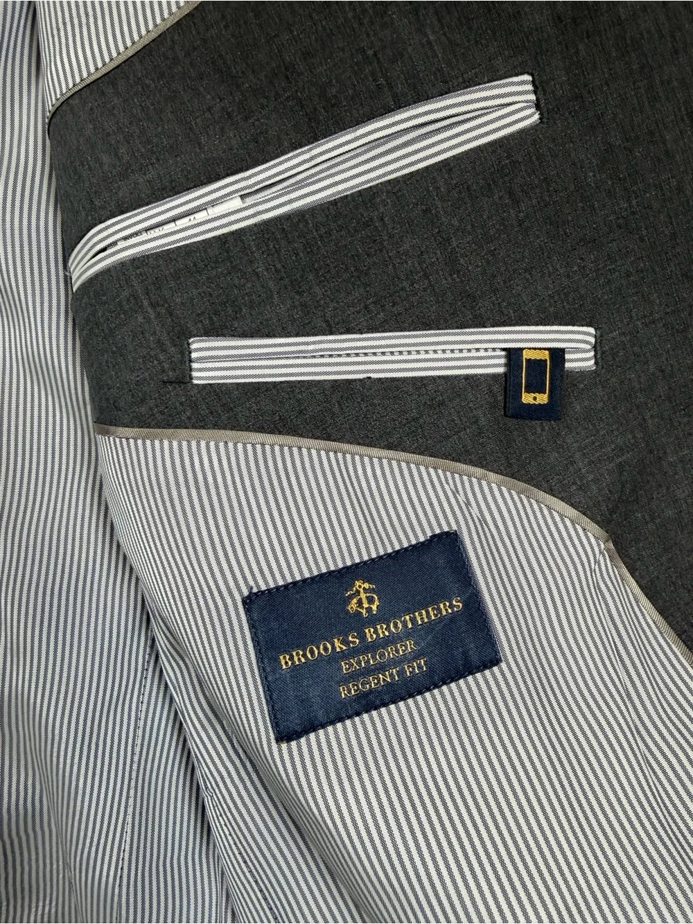NWT Brooks Brothers Explorer 44L 36W 34L Gray Wool Single-Breasted Suit $$$